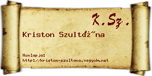 Kriston Szultána névjegykártya